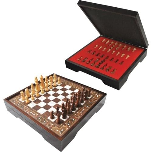 Vip Mother-of-Pearl Chess Set - Large Size wooden international chess set wooden chessboard games boxed chess set