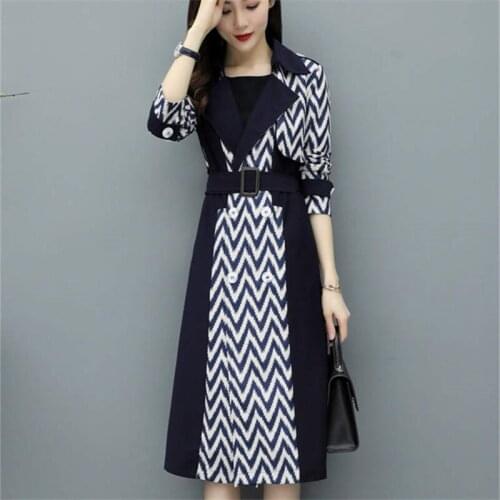 British Windbreaker Womens Mid-Length Fall 2020 Fashion New Style Suit Collar Thinner Windbreaker Trendy 165