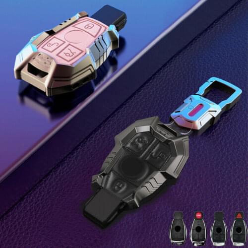 1 pCS Metal Car Remote Key Fob Cover Case Holder Chain Holder For Mercedes Benz GLK300 E260L CLA CLS ML320 Styling Accessories