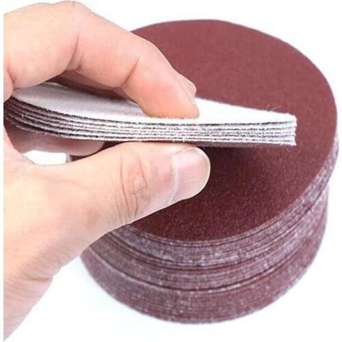 10PCS/Set Red Sand 4 Inch 100mm Disc Flocking Sandpaper Air Grinding Plate