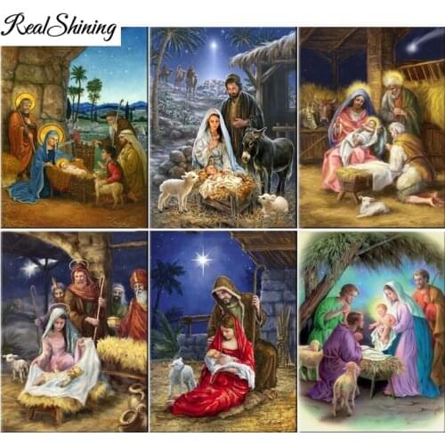 5d mosaic diamond painting cross stitch diamond embroidery Jesus was born religious icons full square/round rhinestones FS7117