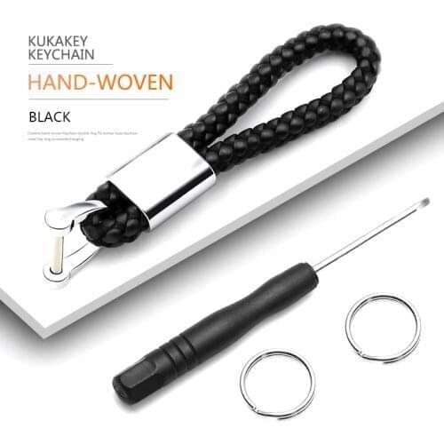 PU Leather Hand Woven Keychain Metal Key Rings Chains For Chevrolet Cruze Captiva Aveo Bolt Camaro Car Key Holder Auto Keyring