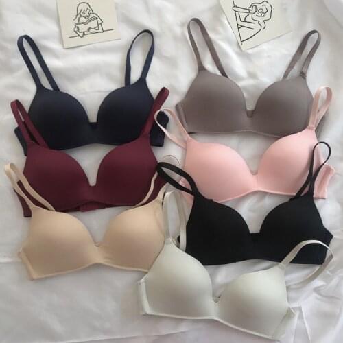 Women Seamless Bras Thin Solid Color Sexy Underwear Push Up Lingerie Wireless Bralette Girl Fashion Brassiere A B Cup Tube Top