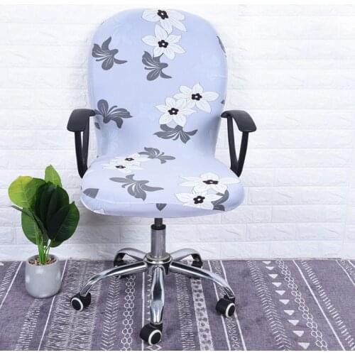 Printed Elastic Stretch Office Computer Chair Cover Dust-proof Game Chair Slipcover Rotatable Armchair Protector Chair SeatCover