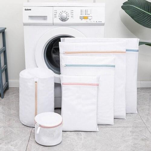 Machine-wash Laundry Bag Mesh Bag Set Pouch Clothes Bra Bags with Zipper Clothes Protection Laundry Organizer Care Accessories