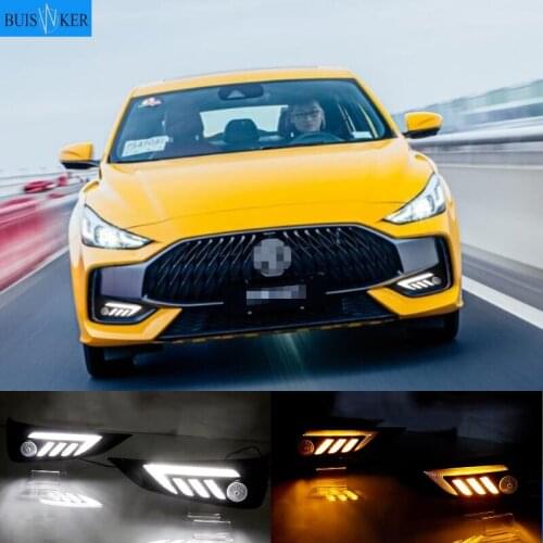 2Pcs DRL 12V LED Daytime Running Light Fog Lamp Decoration For MG MG5 2021 Flowing Turn Signal
