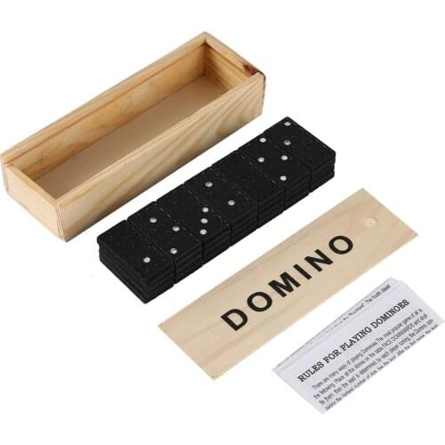 Dominoes Set- 28 Piece Domino Tiles Set Handcrafted Classic Numbers Table Game with Wooden Storage Case