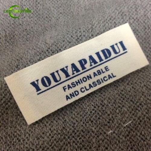 1000pcs Customized Printed White/Beige Cotton Garment Labels/Clothing Tags Custom Brand Logo Printed Labels for Baby Clothing