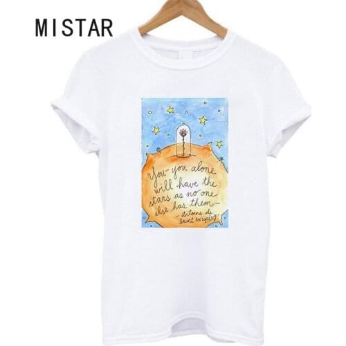 Little Prince Women T Shirts New Summer Funny Cute Cartoon T-Shirt Women Short Sleeve Printed Casual White Tops Hipster Tee