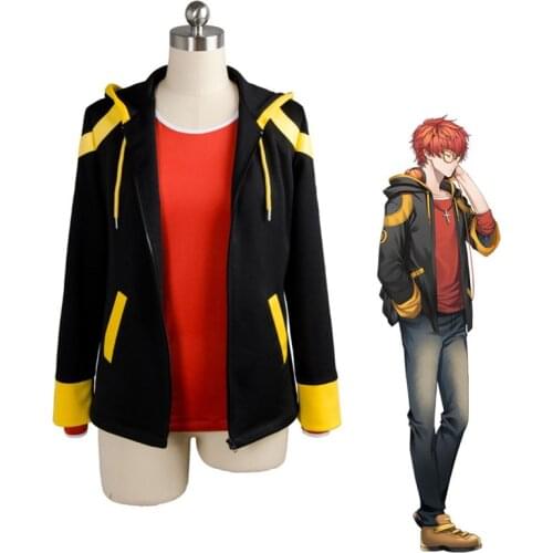 Games Mystic Messenger 707 Cosplay Coat Shirt Costume EXTREME Saeyoung/Luciel Choi 7 Hoodies Sweatshirts Outfit Men Boy