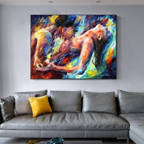 Colorful Nude Art Sexy Women Abstract Oil Painting on Canvas Posters and Prints Scandinavian Wall Art Picture for Living Room