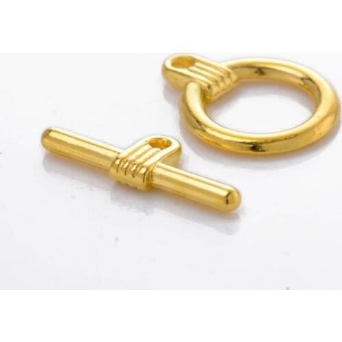Round Gold Plated Zinc metal alloy OT Toggle Clasps For DIY Necklace and Bracelet Connectors O16*20mmT22*8mm