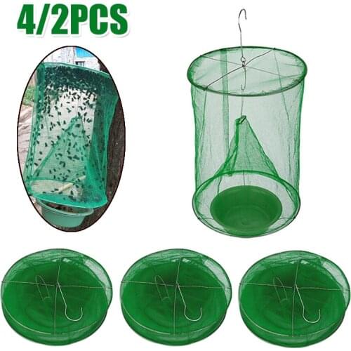 4/2PC Mosquito Catching Repeller Fly Mesh Net Zapper Pest Control Reusable Hanging Trap Catcher Killer Home Garden Trap Fly Tool