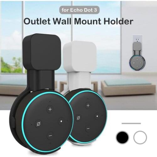 Outlet Wall Mount Stand Hanger For Alexa Echo Dot 3rd Bracket Holder Case Work With Echo Dot 3 Saving Space In Bedroom