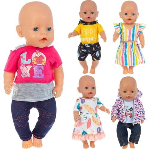2020 New 5pcs/lot Doll Clothes Fit For 43cm born baby Doll clothes reborn Doll Accessories