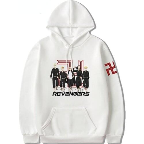 2021 New Hoodies Woman Long Sleeve Oversized Anime Hooded Sweatshirts Fashion Pullover Men/Women Kangaroo Pocket White Hoodie