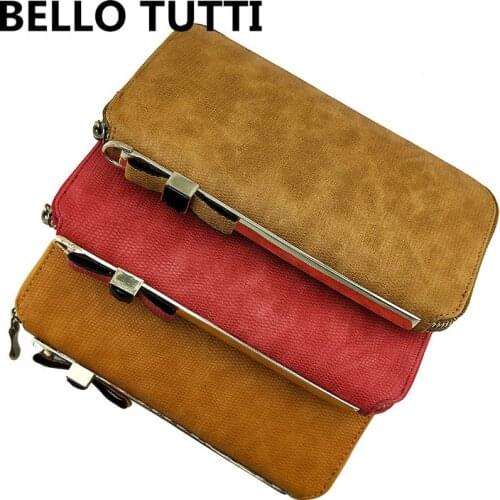 BELLO TUTTI 2021 New Long Wallets Card Package PU Woman Man Clutch Bag Female Fashion Original Coin Purse For Girls Change Purse