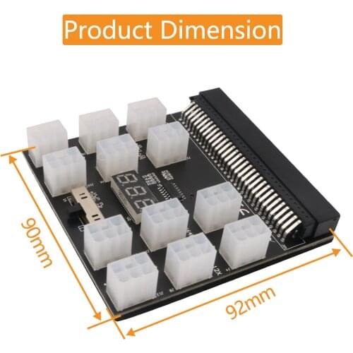 Upgrade Version Power Supply Breakout Board Adapter With 12 PCS ATX 6Pin power connector for ETH BTC Ming