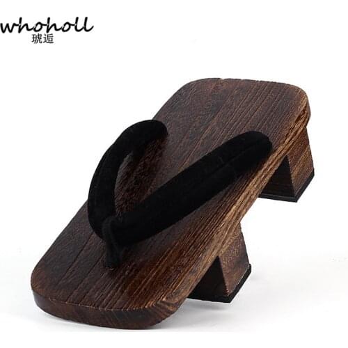 WHOHOLL Geta Two-toothed Sandals Anime Cosplay Japanese Geta Sandals Mens Clogs Flip-flops Wooden Sandals Slides Costumes Shoes
