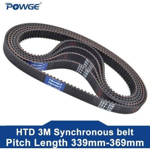 POWGE HTD 3M Timing belt C= 348 351 354 357 width 6/9/15mm Teeth 116 117 118 119 HTD3M synchronous 348-3M 351-3M 354-3M 357-3M