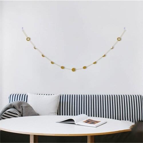 Nordic Moon Shining Phase Garland Party Home Decoration Chains Gold Wall Hanging Deocr Room Bedside Background/Wedding Ornaments