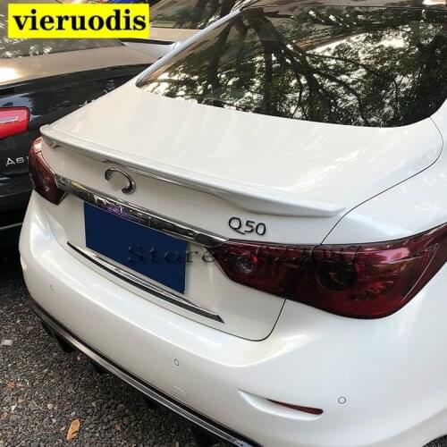 For Infiniti Q50 Q50S Spoiler ABS Material Car Rear Wing Primer Color Rear Spoiler For Nissan Infiniti Q50 Spoiler 2013