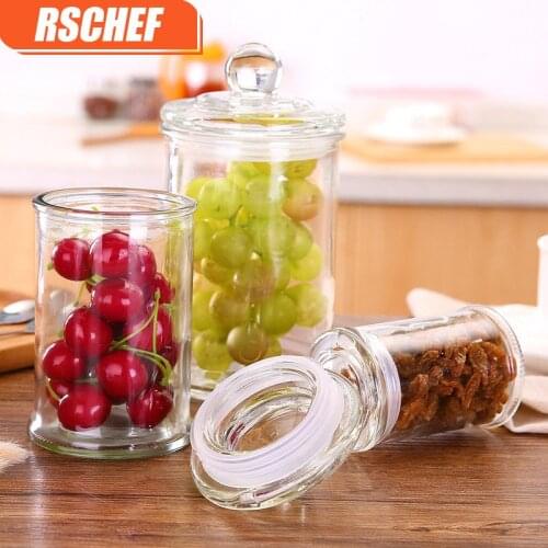 RSCHEF Glass storage cans sealed cans home kitchen cans can be repeatedly used tea dried fruit cereal tea