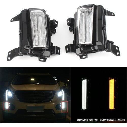 Car Turn Signal Light Fog Lamps Daytime Running Lights Complete w/ Wires For 2017 2018 2019 Cadillac XT5
