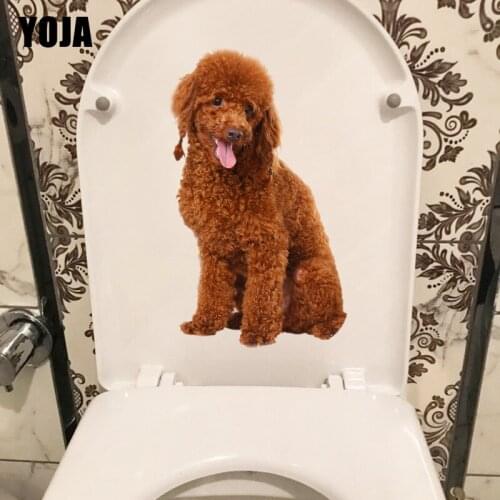 YOJA 16.6×26.9CM Cute Teddy Wall Stickers Home Decor Living Room Animal Toilet WC Accessories T1-2409