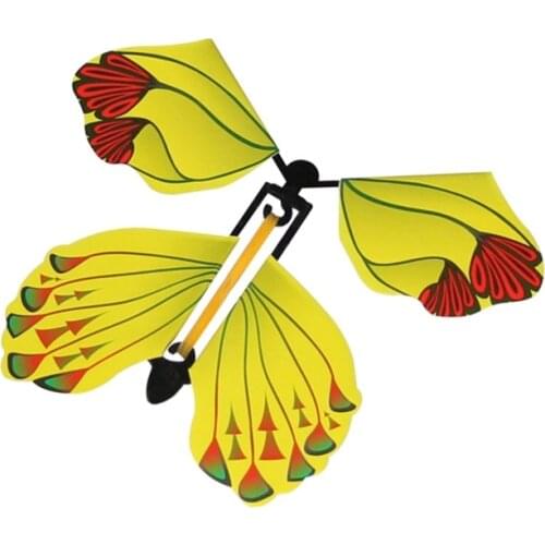 10pcs Magic Flying Butterfly Wind Up Rubber Band Powered Butterfly for Kids Q6PD