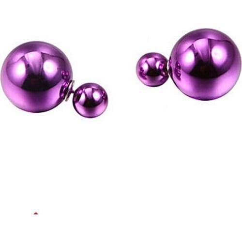 2pair/lot Original Cute Double Sided Simulated Pearls Stud Earrings For Women Big Pearl Ear Ring Girlfriend Jewelry Gift