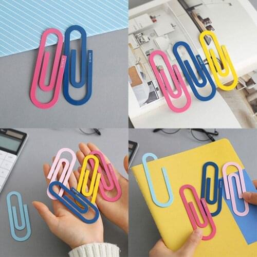2 Pcs/set Cute Kawaii Big Metal Paper Clip Office Colored For Memo Notes Letter Clips Bookmark School Student Stationery Su P8F2