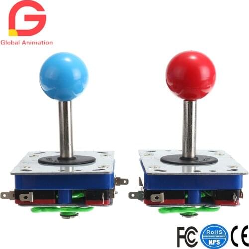 2 pcs Game machine spare parts double plug joystick crystal ball pink yellow green blue