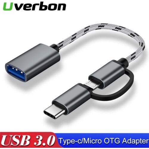 2 in 1 USB C to USB Adapter Type C OTG Cable USB C Micro USB Male to USB 3.0 Female Cable Adapter for MacBook Pro Samsung S9 OTG