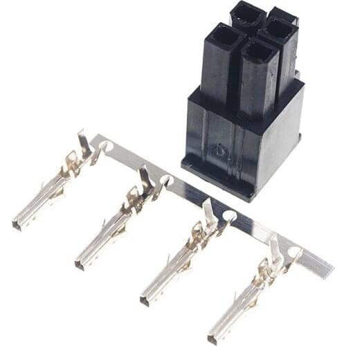 5 Sets 4.2 mm 4 PIN Receptacle Housing PC computer EPS CPU ATX 4Pin 2x2 P Power Connector Shell Crimp Terminal Contact Pin