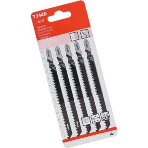 5pcs Saw Blades T344D 6T T-Shank Jigsaw Blades Cutter High Quality High Carbon Steel For Wood Plastics Fast Cutting Tool