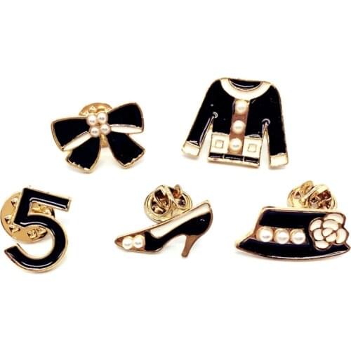 ABS Pearl Clothes Letter 5 Shoe Cap Bow Brooches Pins Up CNANIYA Jewelry Collar Pin Brooch Shirt Shawl hijab bags Accessories