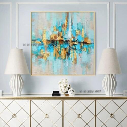 Abstract Oil Painting 100% Handpainted Colorful Landscape Wall Art Minimalist Canvas For Living Room Bedroom