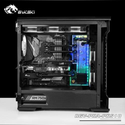 BYKSKI Acrylic Board Water Channel Solution use for Phanteks PK518(Evolv X) case / CPU GPU Block / 3PIN RGB / acrylic Reservoir