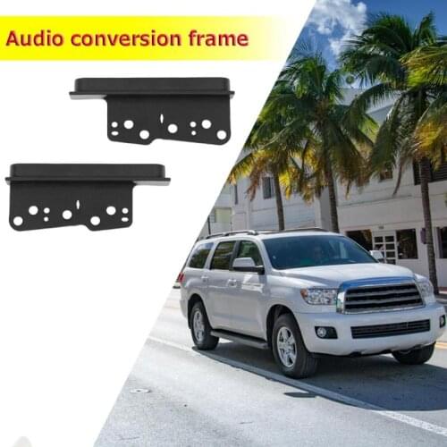 2pcs ABS Car Dash Stereo Audio DVD Player Left Right Frames Trim for Toyota 4Runner 2003-2009 Scion FRS 13-16 Universal Black