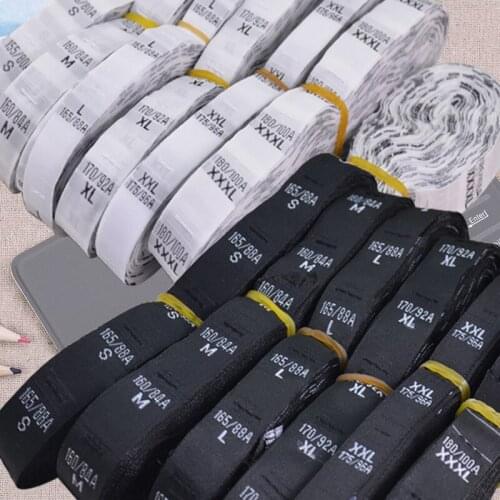 Free shipping GARMENT SIZE LABEL/clothing woven tags/number tags/kids clothing size tags/embroidered size labels 500 pcs a lot