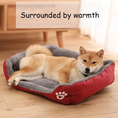 Large Pet Cat Dog Bed Warm Cozy Dog House Soft Fleece Nest Dog Baskets Mat Autumn Winter Waterproof Kennel Pet Nest