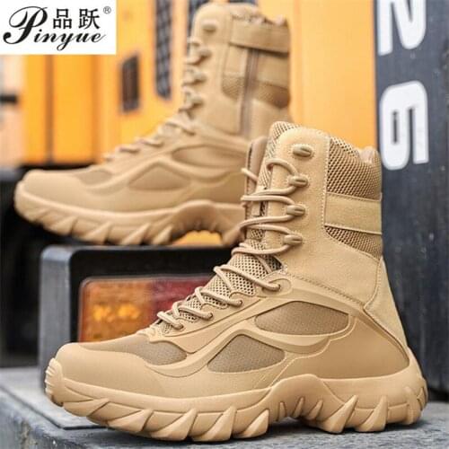 High Quality Winter Men Boots Tactical Military Special Force Waterproof Leather Desert Work Shoes Mens Combat Army Ankle Boot