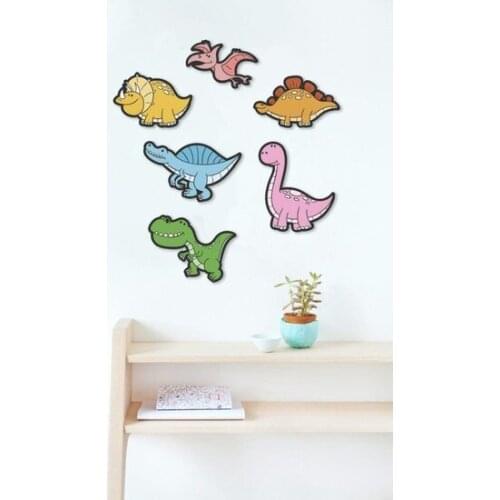 Sume 6 Piece Wooden Cute Dinosaurs Kids Room wall Decor wall graphics gráficos de parede настенная графика