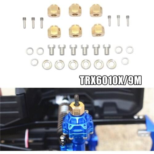 GPM TRX-6 6X6 G63 88096-4 Climbing Car Upgrade Accessories Metal Copper Widened Hexagonal Coupling 9MM Thick #8269
