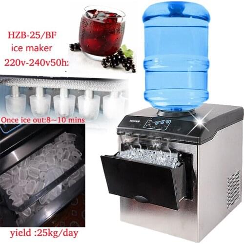 220-240V L/M/S size electric ice maker 25kg/day commercial countertop Automatic ice making machine ice cube making machine
