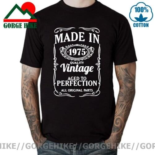 GorgeHike Vintage 1975 46 Years Old T Shirt Cotton Short Sleeve T-shirts Camiseta Clothing Funny New 46th Father Birthday Tshirt