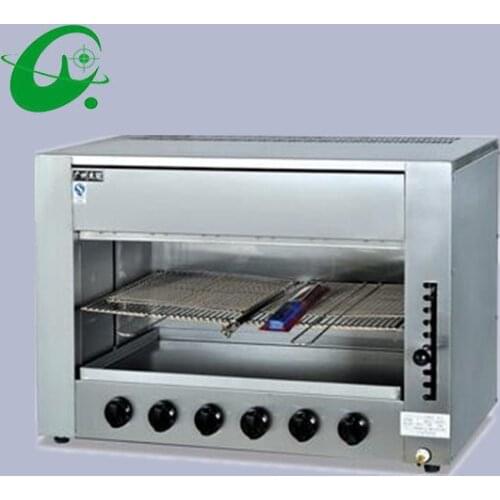 Commercial Infrared Gas kitchen equipment Salamander with 6 burner gas BBQ grill machine