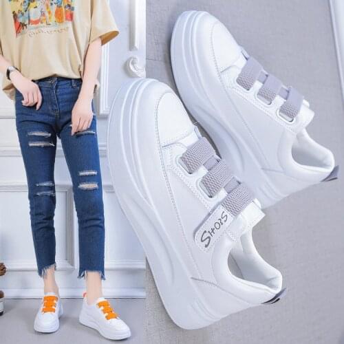 Velcro white shoes Woman Sneakers White Sneakers Women Shoes Casual Lace-up Ladies Shoes Women Vulcanized Shoes Tenis Feminino