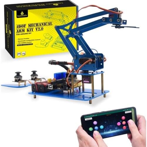 Keyestudio 4DF Mechanical PS2 Joystick Metallic Robot Arm Learning Starter Kit V2.0 for Arduino DIY